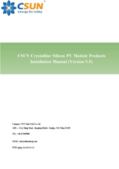 CSUN CSUN365-72MH Installation Manual