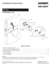 Assa Abloy SARGENT ALP Trim 8200 Installation Instructions Manual