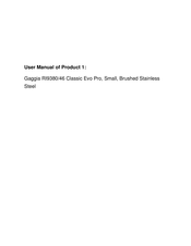 Gaggia Milano NEW CLASSIC RI9380/46 Operating Instructions Manual