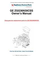 GE Monogram ZGG36N30CSS Use And Care Manual