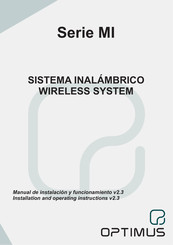 Optimus MI Series Installation And Operating Instructions Manual
