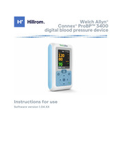 Hillrom Welch Allyn Connex ProBP 3400 Instructions For Use Manual