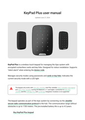 AJAX KeyPad Plus User Manual