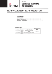 Icom IC-F4029TDR Service  Manual Addendum