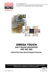 Mono OMEGA TOUCH 400 Operating And Maintenance Manual