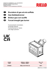Riello 564 T Installation, Use And Maintenance Instructions