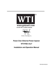 WTI WTI-POE-I-ALT Installation And Operation Manual