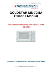 Goldstar MA-7802 Owner's Manual & Cooking Manual