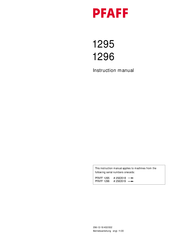 Pfaff 1295 Instruction Manual