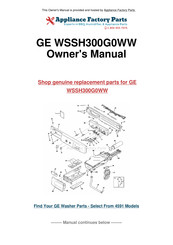 GE WSSH300G0WW Owner's Manual & Installation Instructions