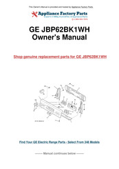 GE JBP62BK1WH Owner's Manual