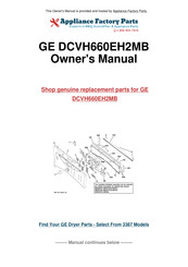 GE DCVH660EH2MB Owner's Manual