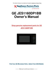 GE JES1160DP1BB Owner's Manual