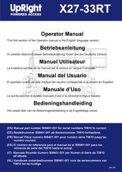 Upright X27-33RT Operator's Manual