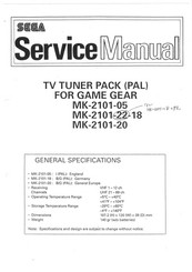 Sega MK-2101-20 Service Manual