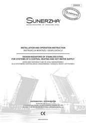 SUNERZHA CASCADE Installation And Operation Instruction Manual