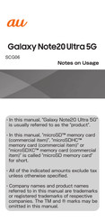 Samsung SCG06 Notes On Usage