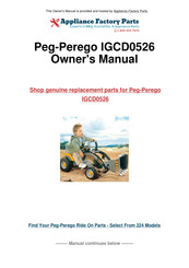 Peg-Perego Mini Loader IGCD0524 Use And Care Manual