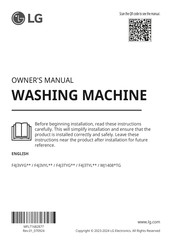 LG F4J3TYG Series Owner's Manual