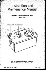 VICTOREEN INSTRUMENT 61720 Instruction And Maintenance Manual