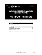 Zojirushi NS-RPC10 Operating Instructions Manual