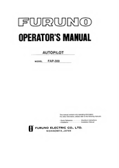 Furuno Auto Pilot FAP300 Operator's Manual
