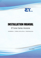 ET Solar ET-M660315WB Installation Manual