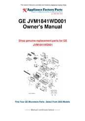 GE SpacemakerXL JVM1840 Owner's Manual