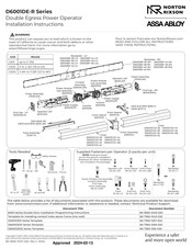 Assa Abloy Norton D6001DE-R Double Unit Series Installation Instructions Manual