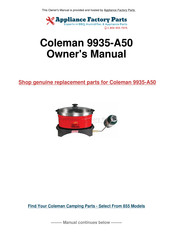 Coleman 9935-A50 Instructions For Use Manual