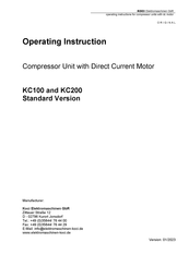 Koci Elektromaschinen KC 100 Operating	 Instruction