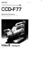Sony Video8 Handycam CCD-F402 Operating Instructions Manual