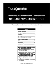 Zojirushi Gravity Pot SY-BA60 Operating Instructions Manual