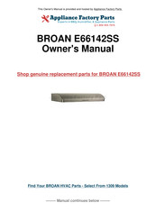 Broan Elite E66142SS Installation Instructions Manual