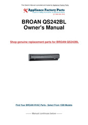 Broan ALLURE QS242BL Owner's Manual