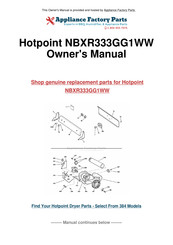 Hotpoint NBXR333GG1WW Installation Instructions Manual