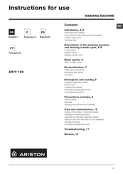 Ariston AR7F 129 Instructions For Use Manual