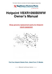 Hotpoint VBXR1090B0WW Owner's Manual