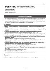 Toshiba RBC-U33PB-E Installation Manual
