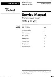 Whirlpool AVM 215 WH Service Manual