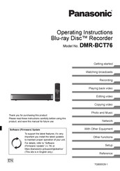 Panasonic DMR-BCT76 Operating Instructions Manual