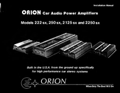 Orion 250SX Installation Manual