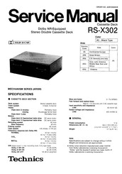 Technics RS-X302 Service Manual