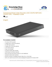 Alarm.Com ADC-CSVR2108P Installation Manual