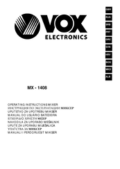 VOX electronics MX-1408 Operating Instructions Manual