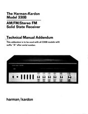 Harman Kardon 330B Technical Manual Addendum