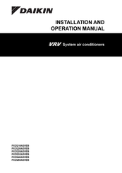 Daikin FXZQ20A2VEB Installation And Operation Manual