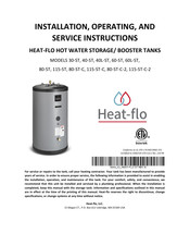 Heat-Flo 80-ST-C-2 Installation, Operating And Service Instructions