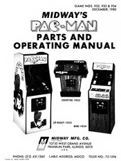 Bally MIDWAY PAC-MAC 933 Parts And Operating Manual