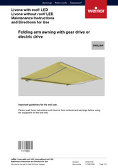 weinor Livona with roof/LED Maintenance Instructions And Directions For Use